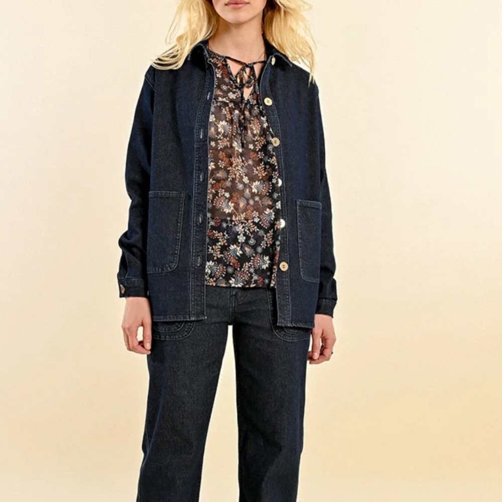 NWT Molly Bracken Cotton  Denim Jacket Sz Medium to Large